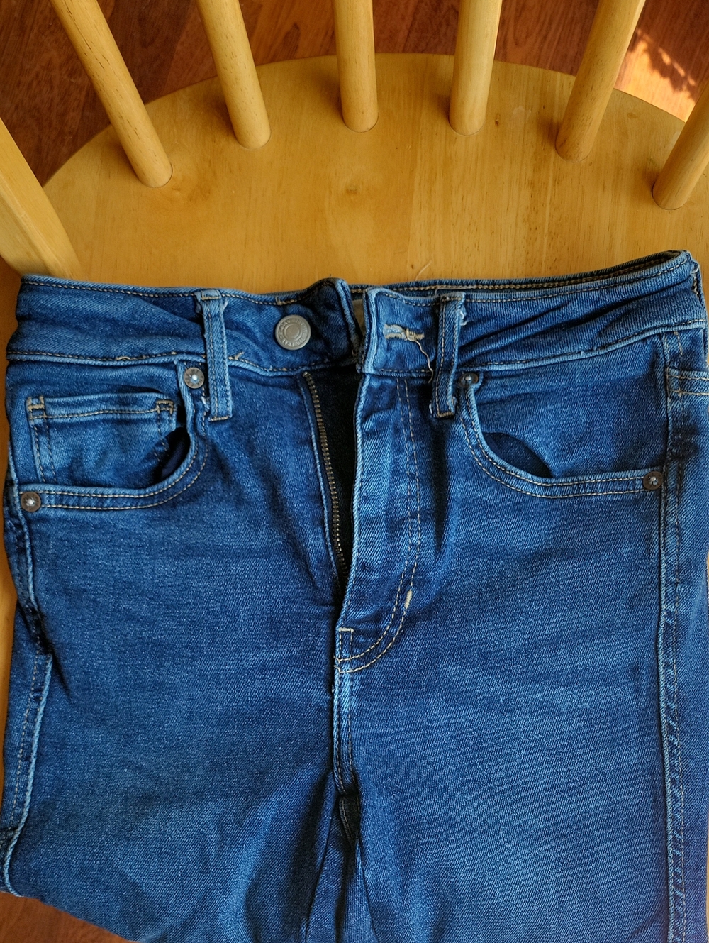 Free People High-Rise Jeans in Dark Blue Wash